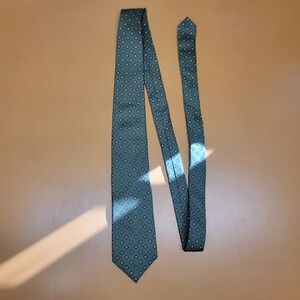 John Wanamaker Rittenhouse Collection Mens Silk Tie Green Floral Made in Italy